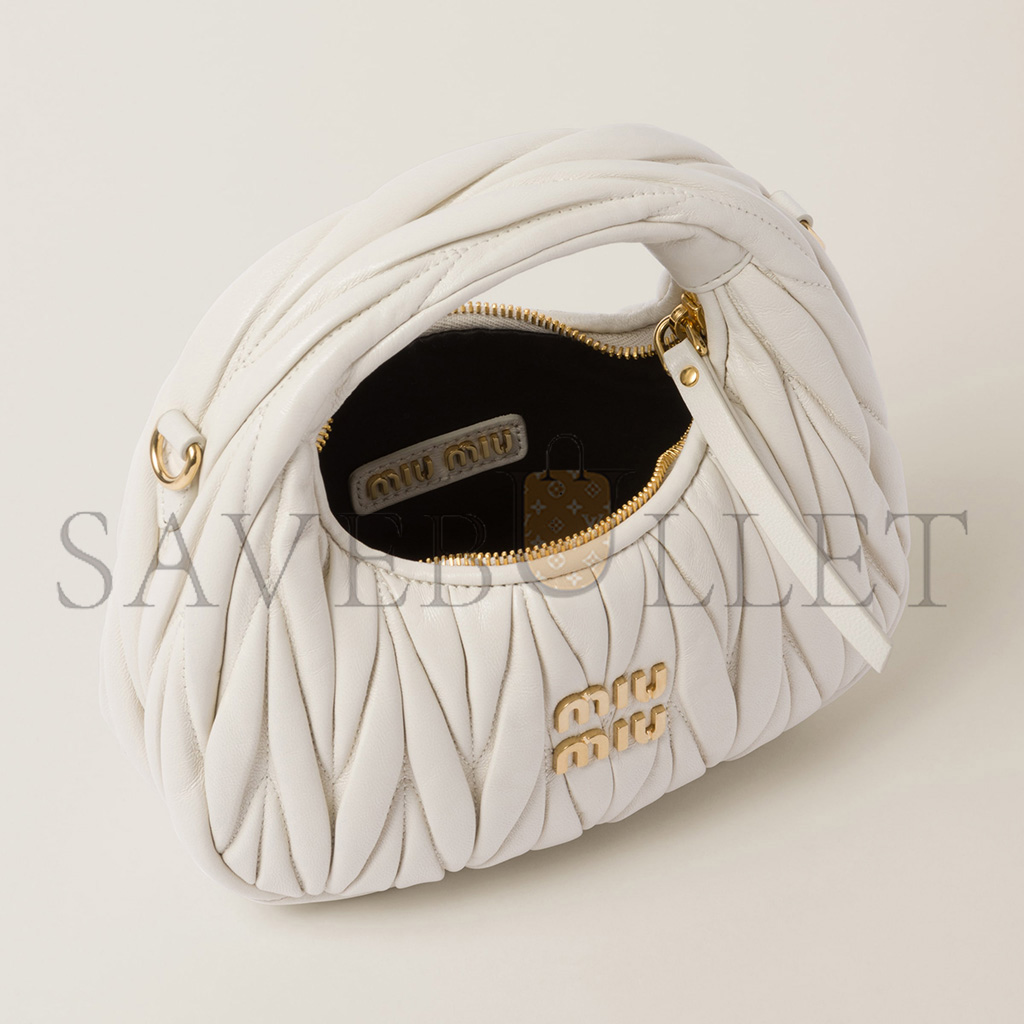 M1v M1v wander matelassÉ nappa leather hobo mini-bag 5bp078 (17.5*14*5.5cm)